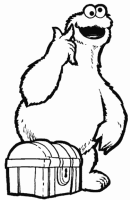 A coloring page of sesame street